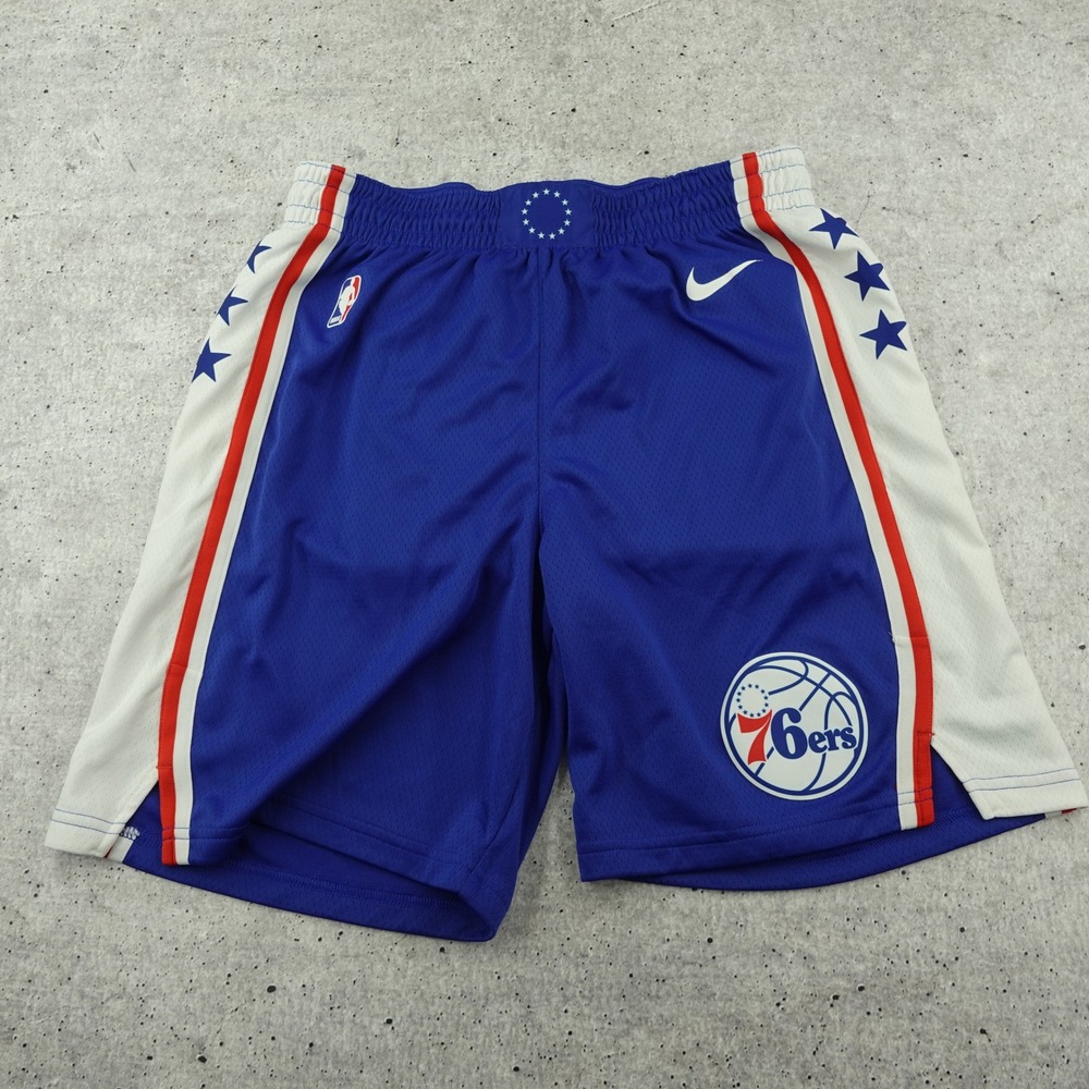 Nike Philadelphia 76ers NBA Swingman Game Shorts Blue Mens Large 866861-495 2017